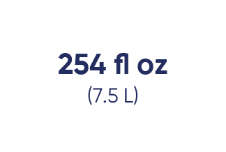 254 fl oz (7.5 L)