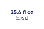 25.4 fl oz (0.75 L)